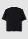 Schwarzes T-Shirt aus reiner Baumwolle mit Rundhalsausschnitt und Brusttasche, Boxy Fit_2