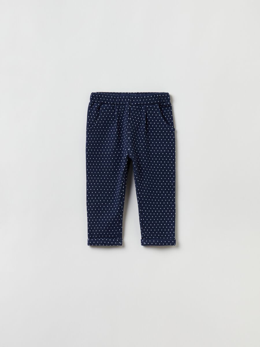 Trousers with micro polka dot motif jacquard_0
