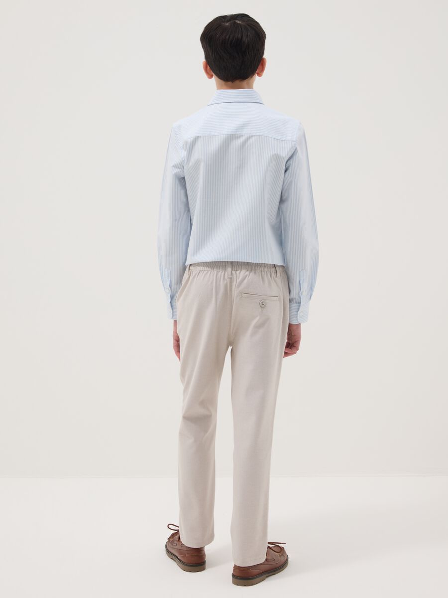 Boys' regular fit beige stretch cotton chinos_2