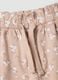 Girls' beige pure cotton shorts with floral print_3