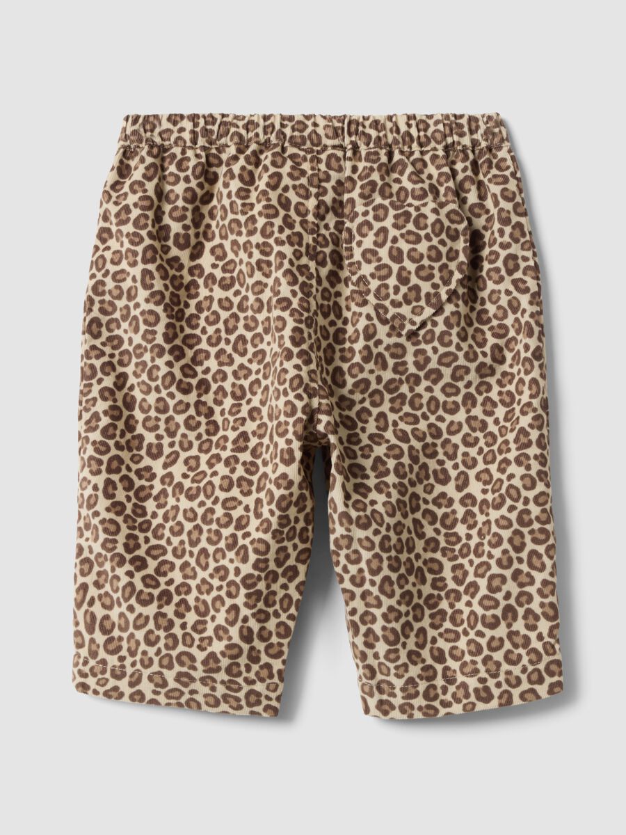 Pantalon marron &agrave; imprim&eacute; animal en m&eacute;lange coton et lyocell pour b&eacute;b&eacute; fille_1
