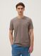 Grey slim fit stretch cotton T-shirt_0