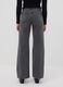 Grey pure cotton wide-leg high-waisted denim jeans_2