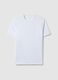 White Cotton Blend Crew Neck T-shirt Regular Fit_4