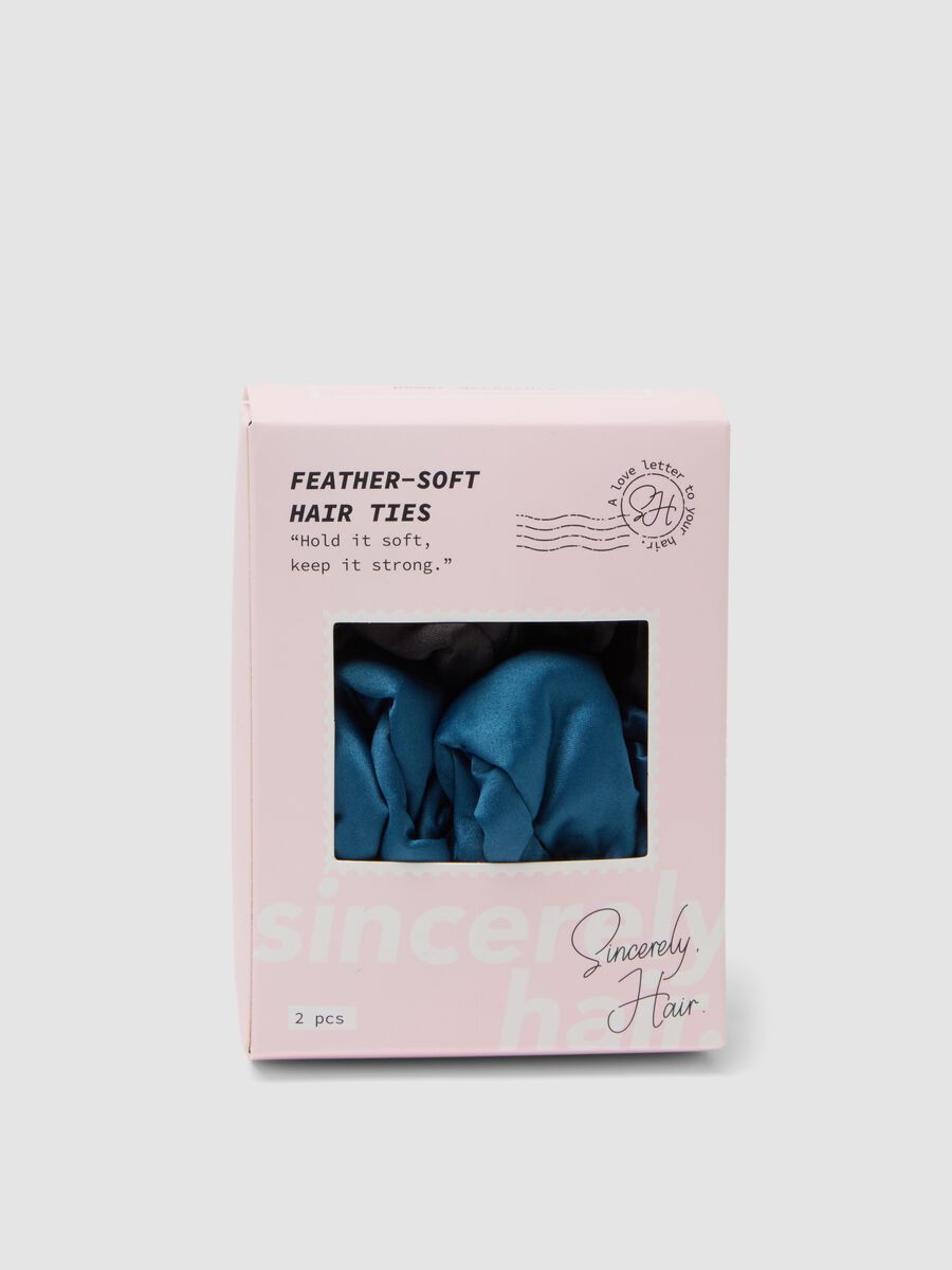 SINCERELY HAIR &Eacute;lastiques feather-soft 2 pcs XL Noir & Bleu_0