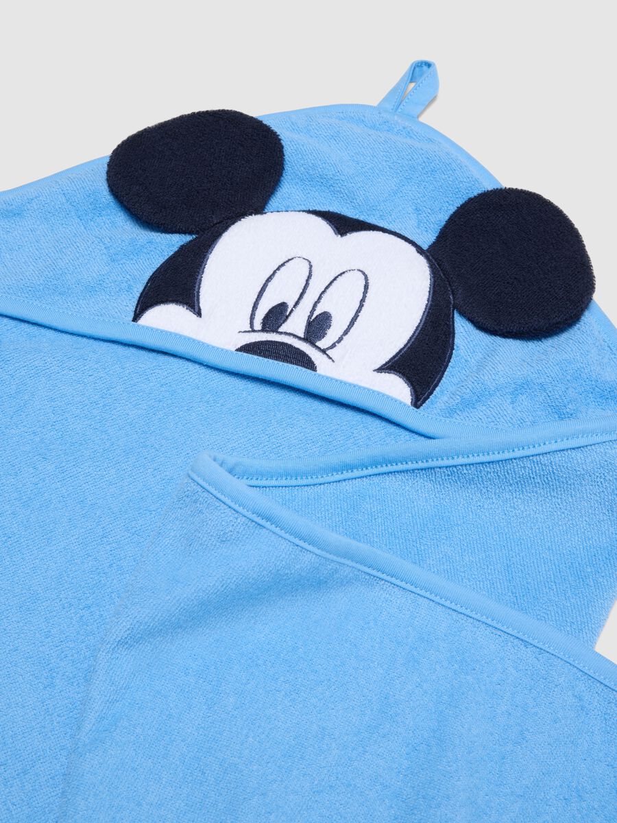 Blue baby cotton blend robe shaped like Mickey Mouse_2