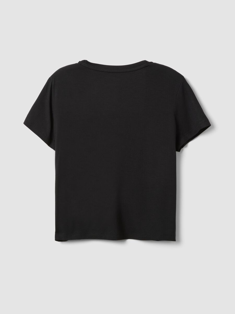 Black Viscose Stretch Short Sleeve T-shirt_4