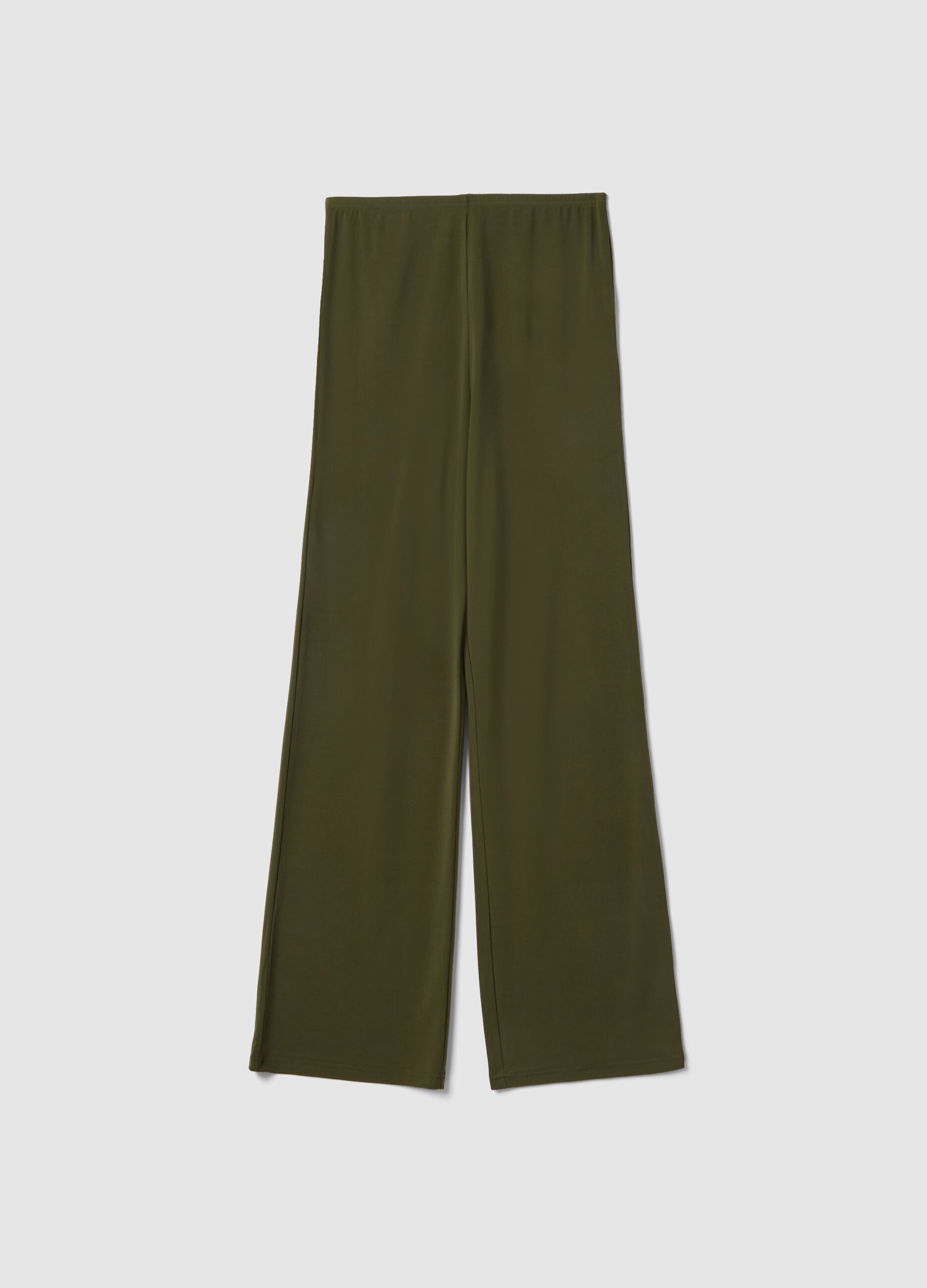 Green relaxed fit maternity trousers in stretch fabric