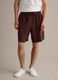 Brown cotton-blend jogger shorts with drawstring, relaxed fit_1