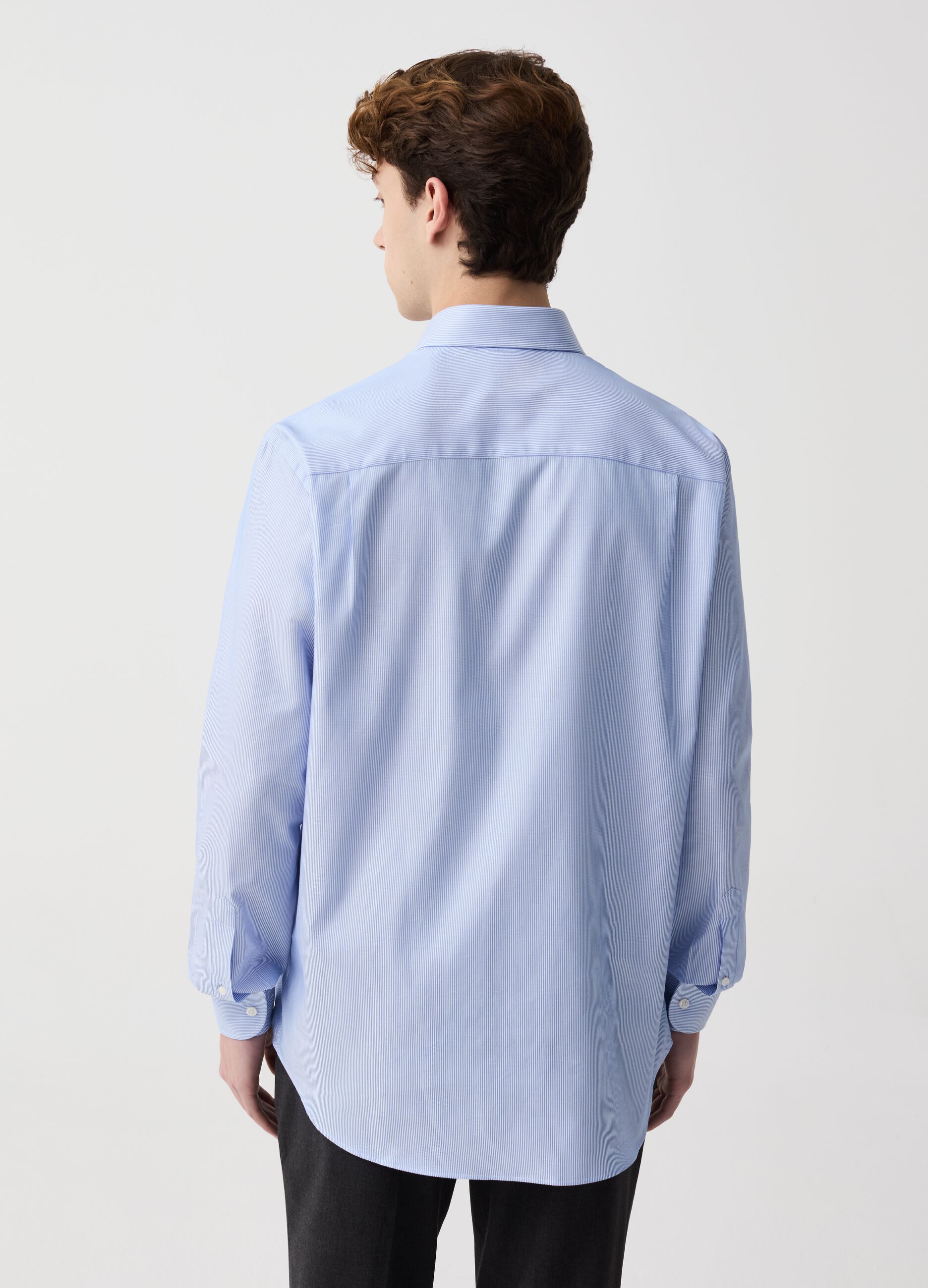Camisa regular fit de algodón doble torsión