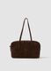 Brown genuine leather handbag with double handles and zip_0