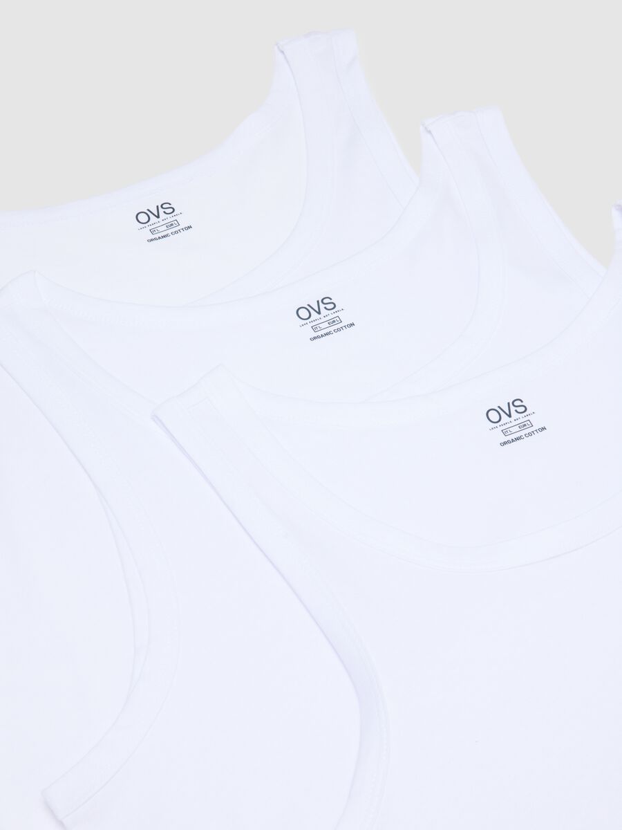White Cotton Tank Top Tripack Regular Fit_5