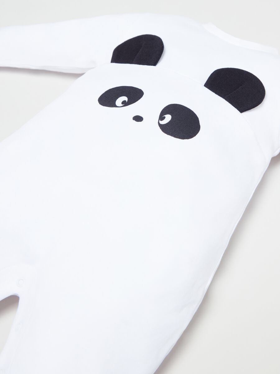 Cotton onesie with panda print_2