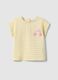 Girls' multicolour striped pure cotton T-shirt with hearts_0