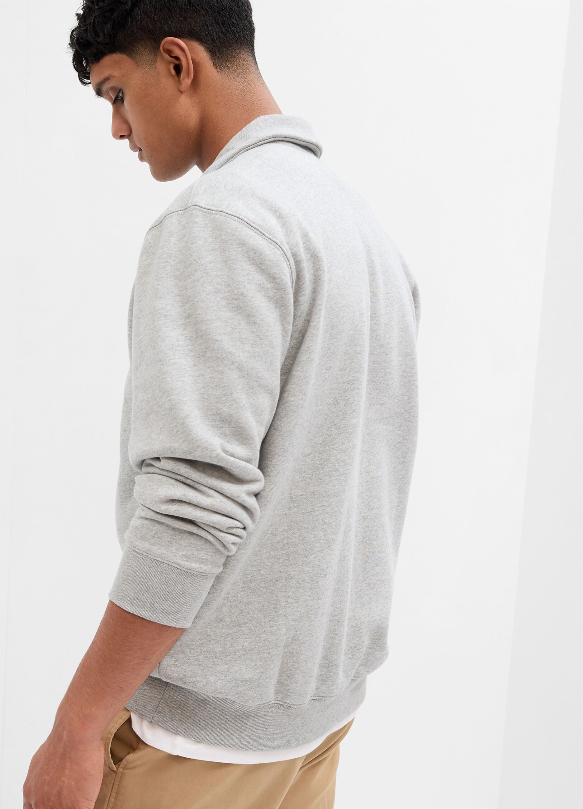 Half-zip sweatshirt with glossy-effect logo print