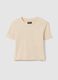 Girls' beige stretch cotton T-shirt_3
