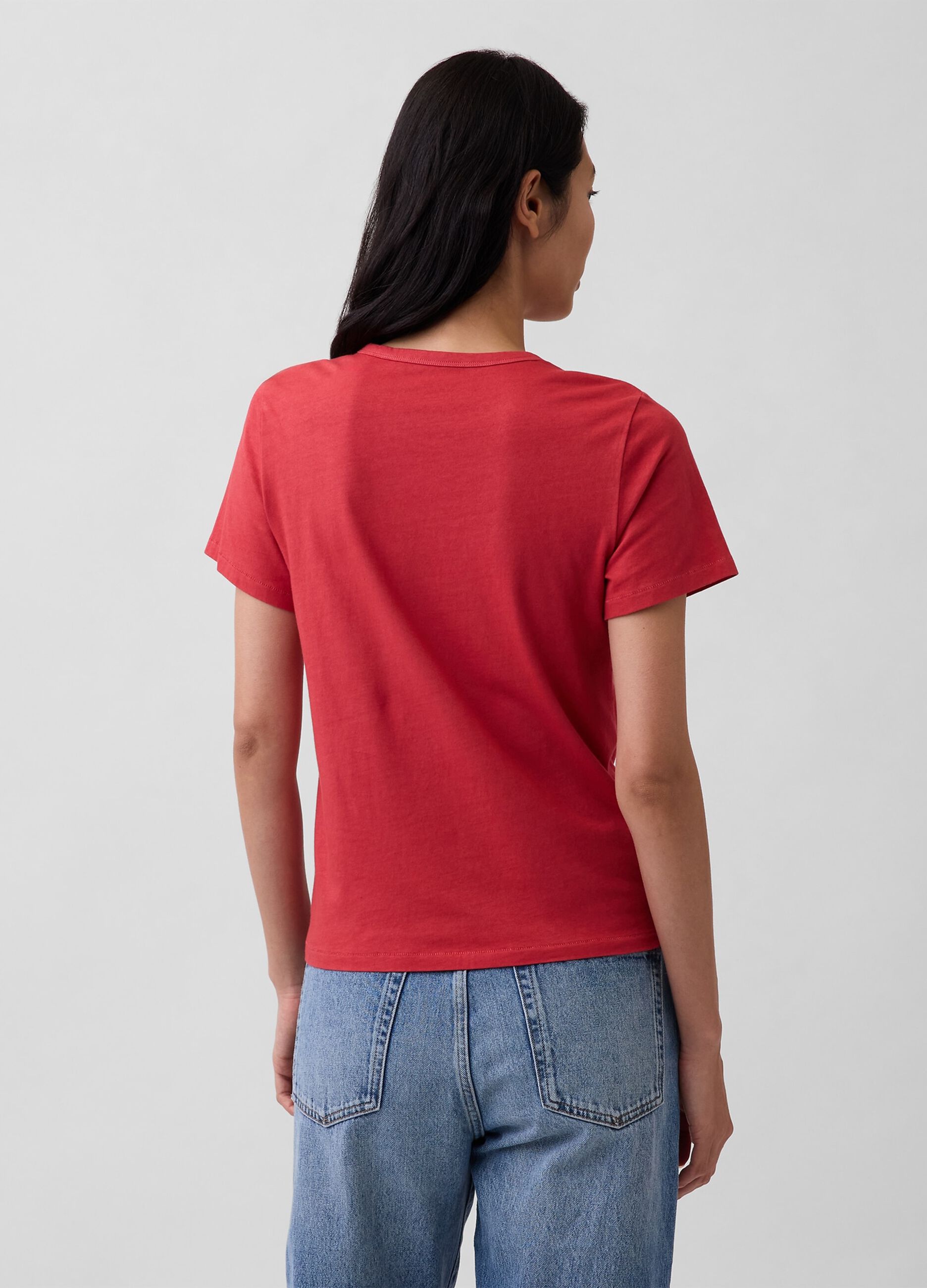 Red Crew Neck T-shirt in Pure Cotton Regular Fit