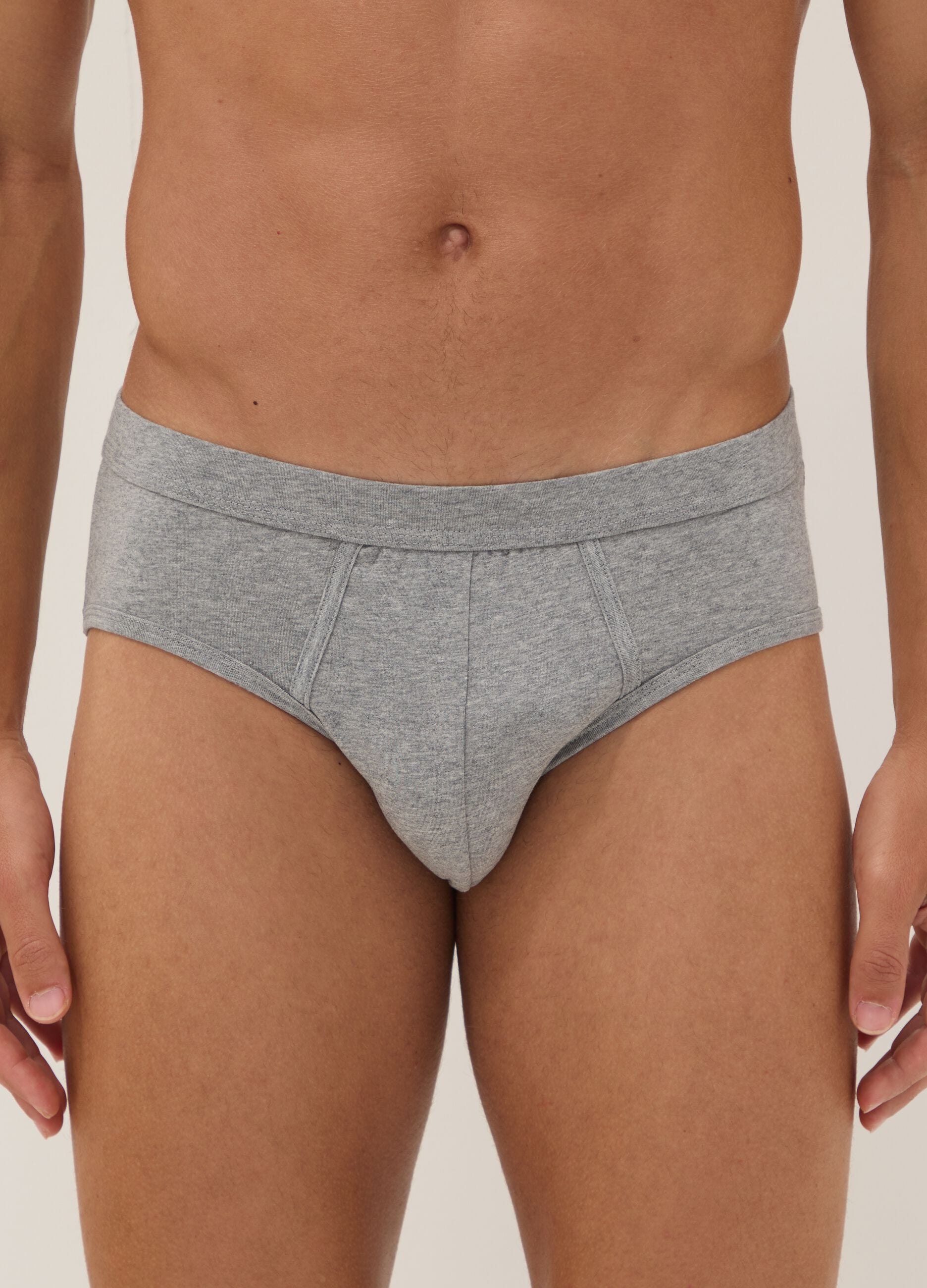 2-pack of grey Supima stretch cotton briefs
