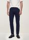 Green slim-fit stretch cotton dobby trousers_1