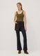Green stretch cotton tank top with buttons, regular fit_1