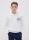 White pure cotton hoodie with print for boys_0