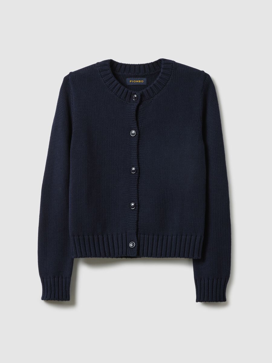 Regular fit pure cotton blue cardigan with buttons_4