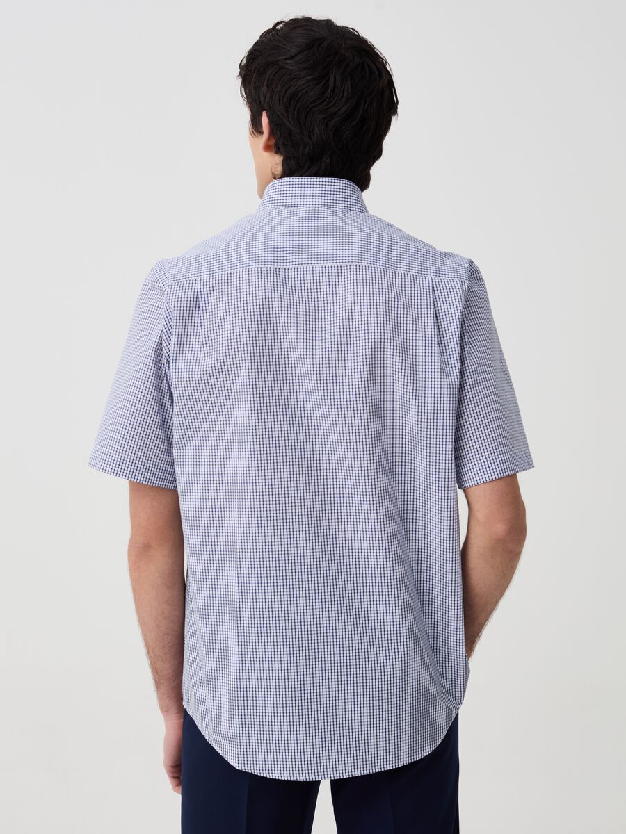Short-sleeved shirt with check pattern_1