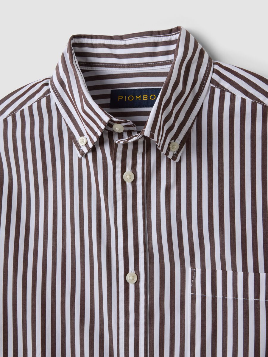 Camicia bianca in popeline di puro cotone a righe regular fit_5