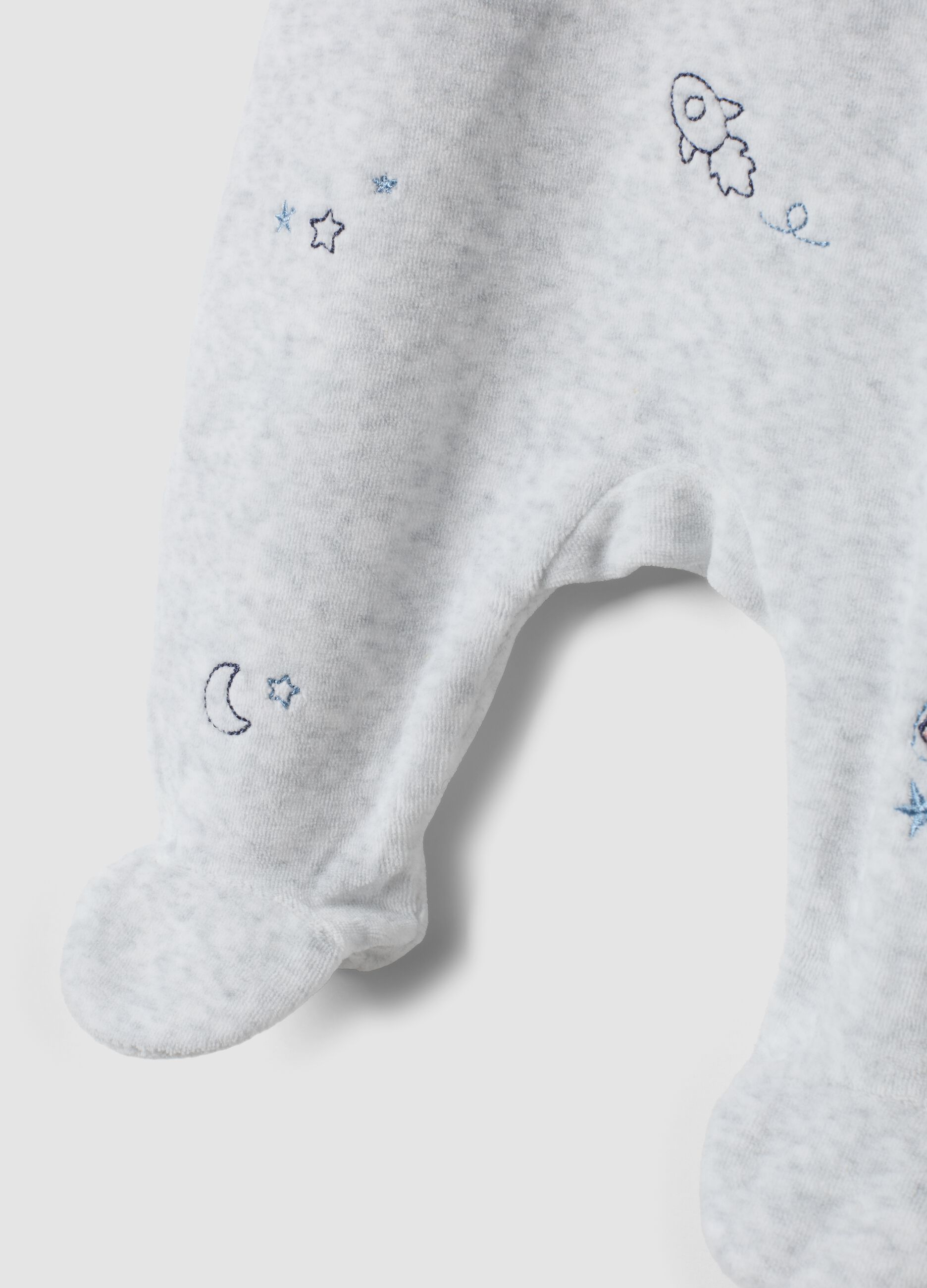 Tutina grigia in misto cotone organico con colletto