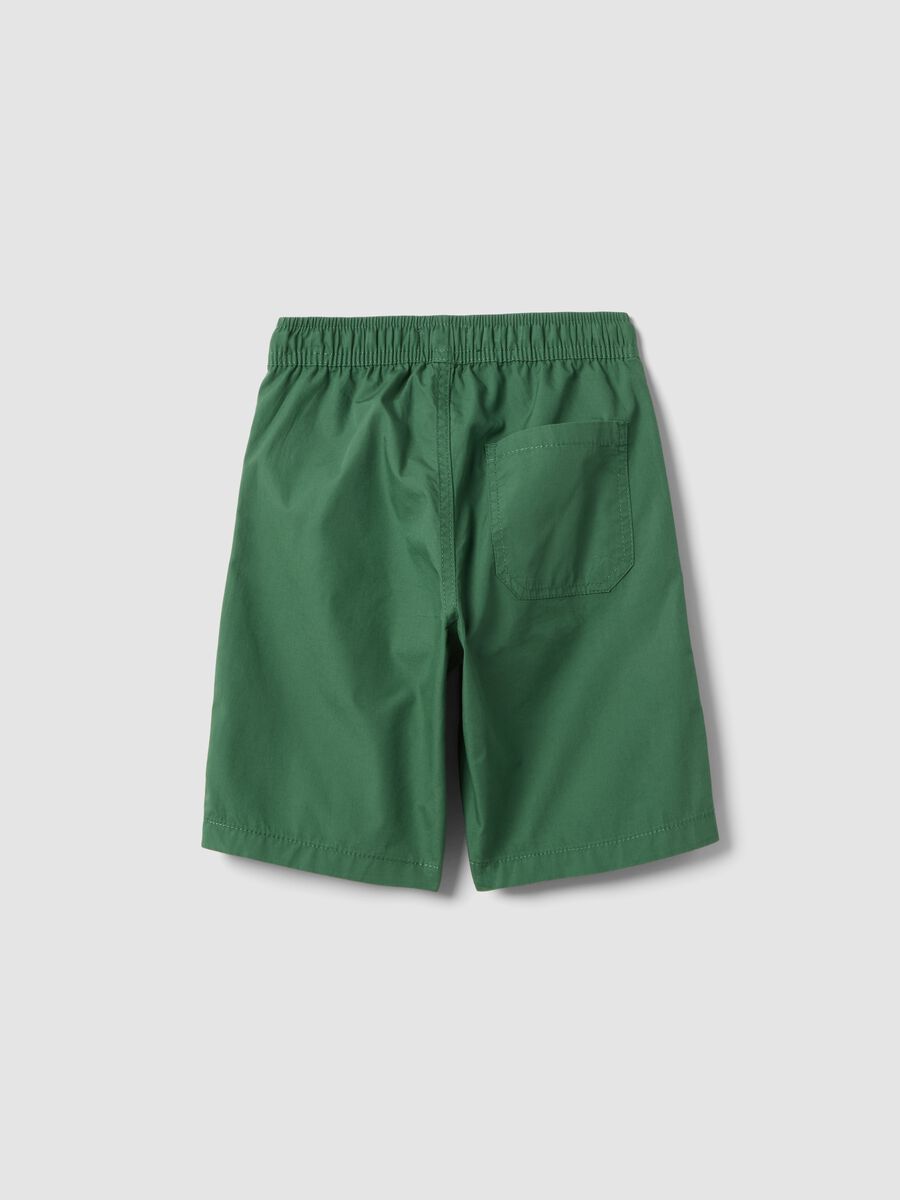 Green Pure Cotton Regular Fit Children's Shorts_1