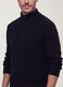 Cardigan azul-marinho em malha canelada com gola e fecho de correr, corte regular_2