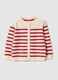 Girls' multicolour striped cardigan in pure cotton, regular fit_0