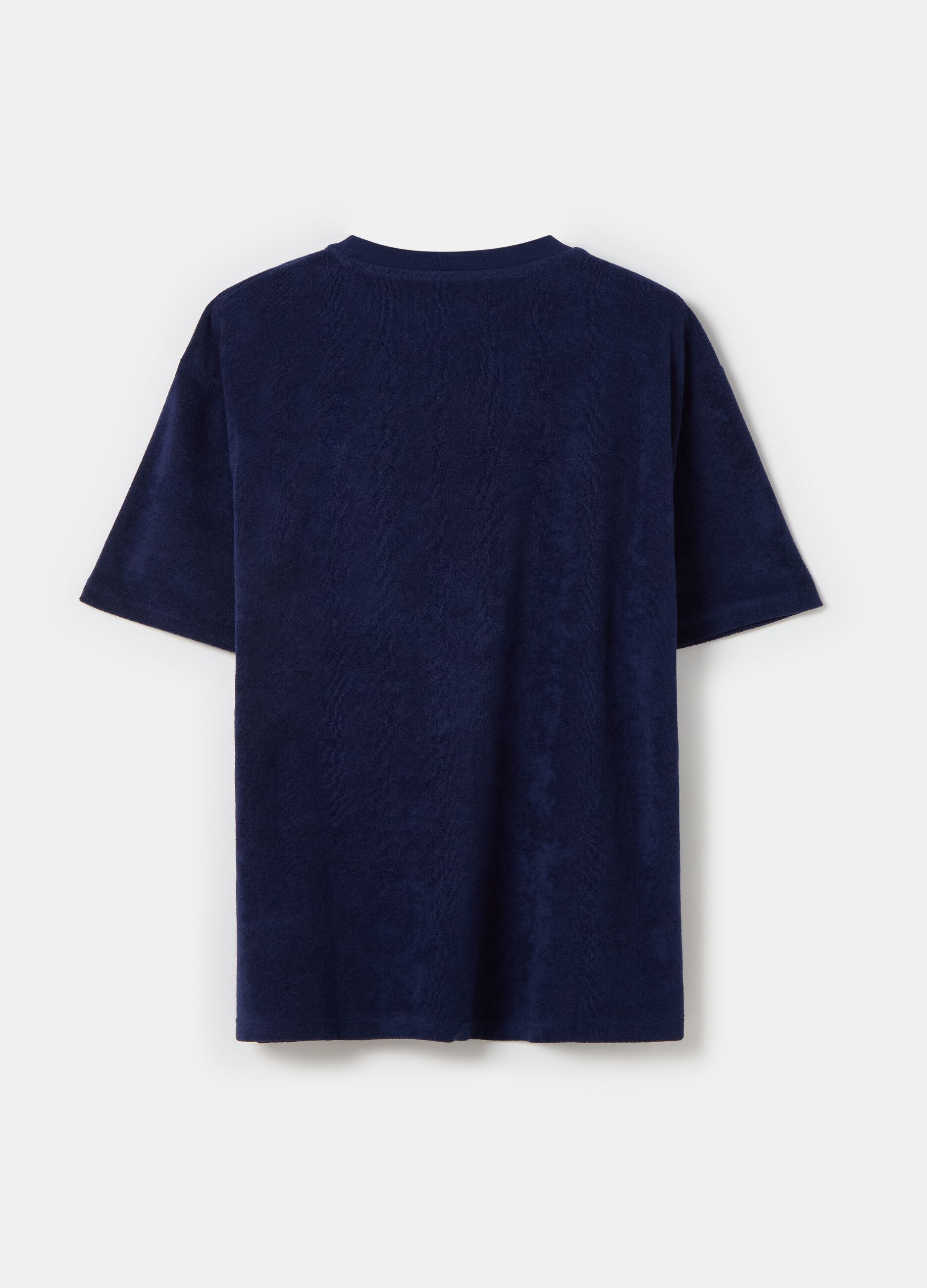 Camiseta de tejido rizado reversible con bolsillo