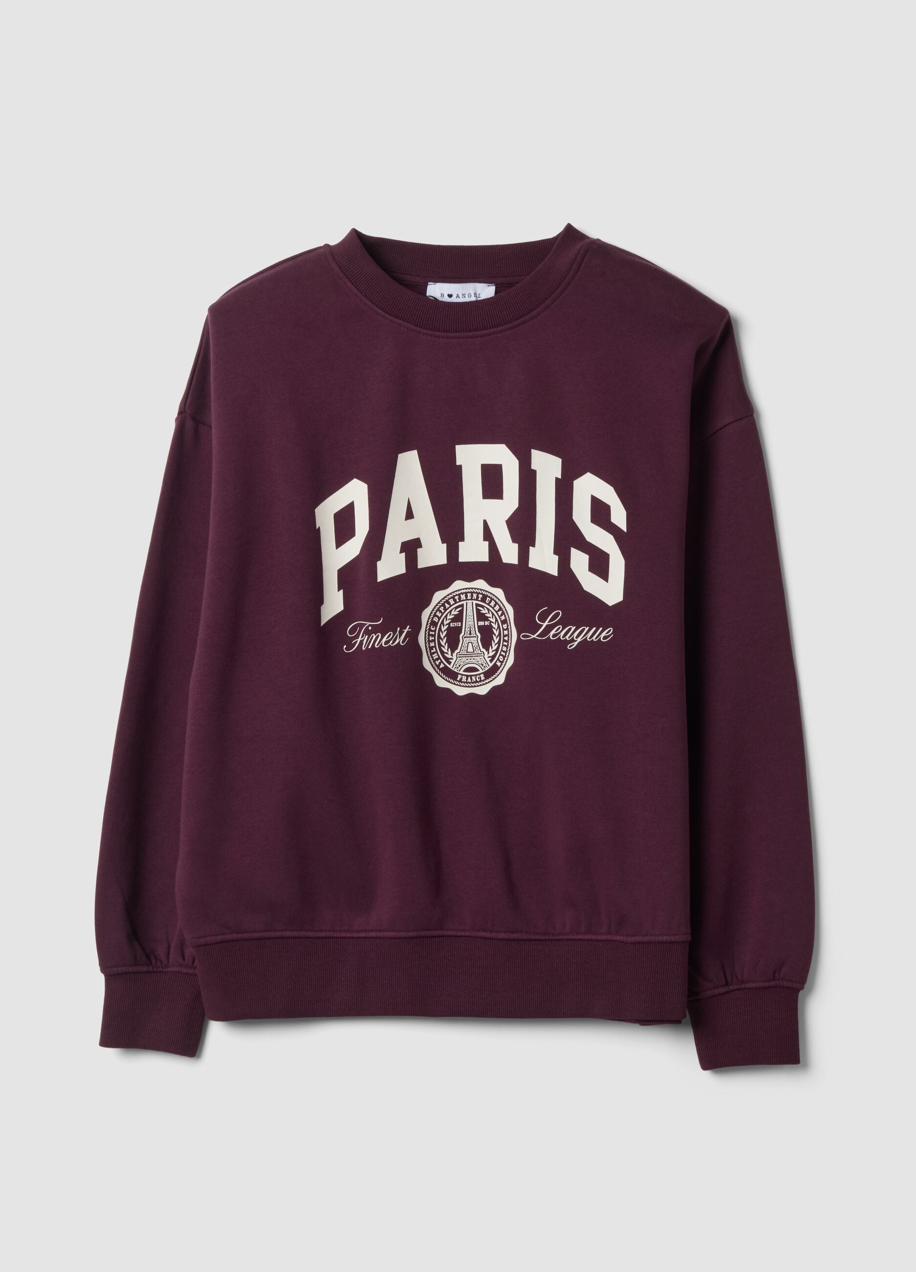 Purple cotton-blend crew-neck sweatshirt