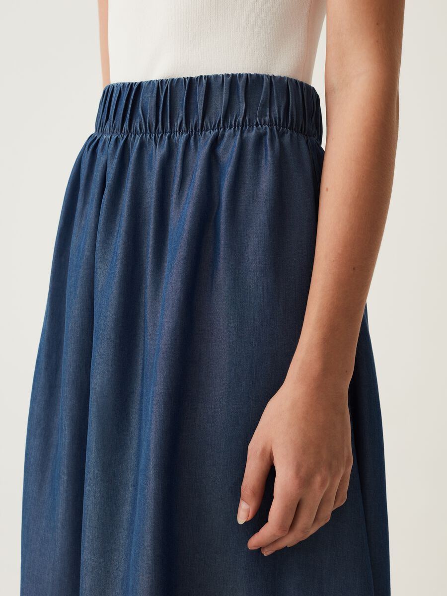 Long skirt with denim effect_3
