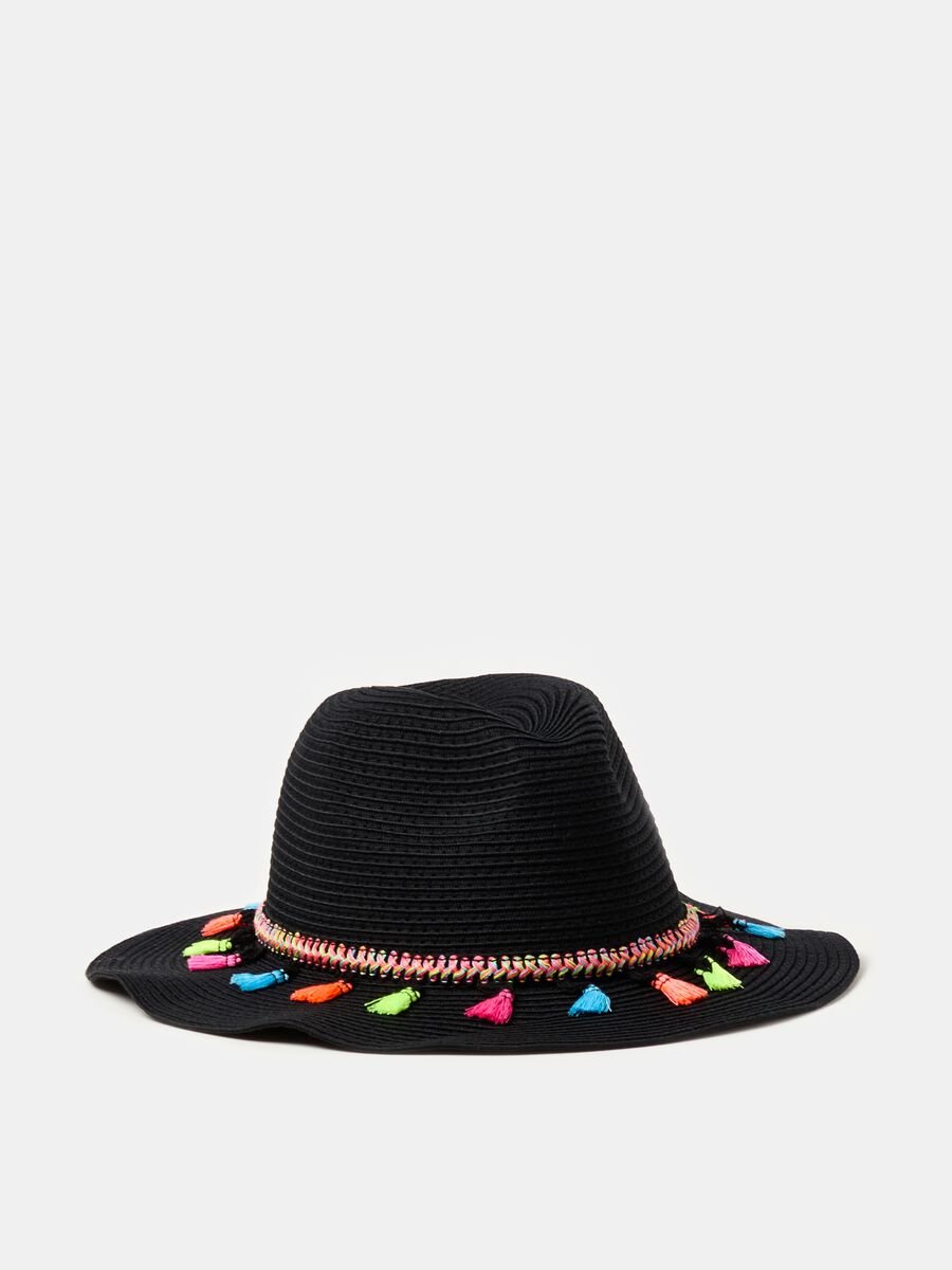 Trilby hat with tassels_0