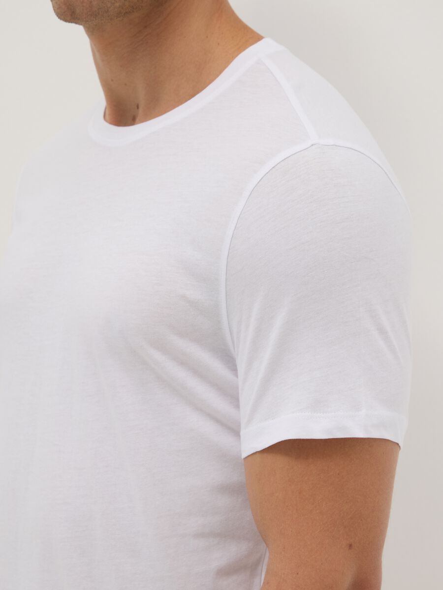 White crew neck t-shirt twin pack in pure cotton regular fit_3