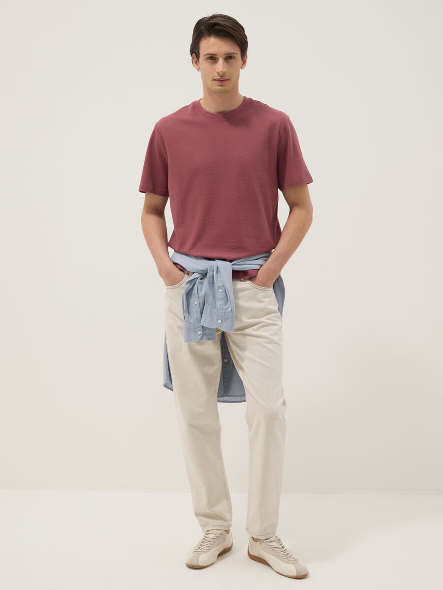 Pink short-sleeve pure cotton T-shirt_2