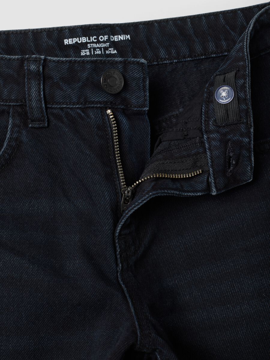 Blue pure cotton straight-fit jeans_2
