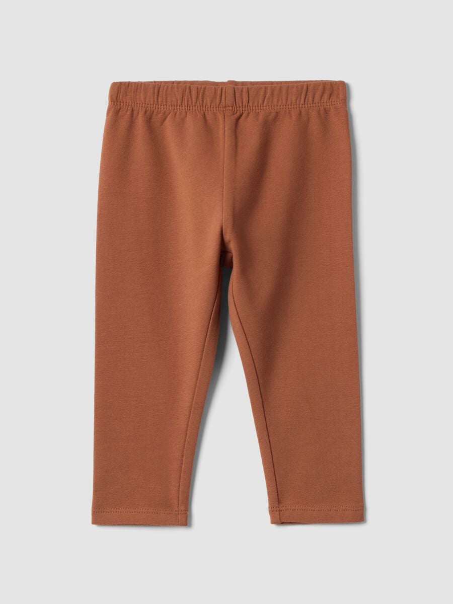 Brown organic stretch cotton leggings_0