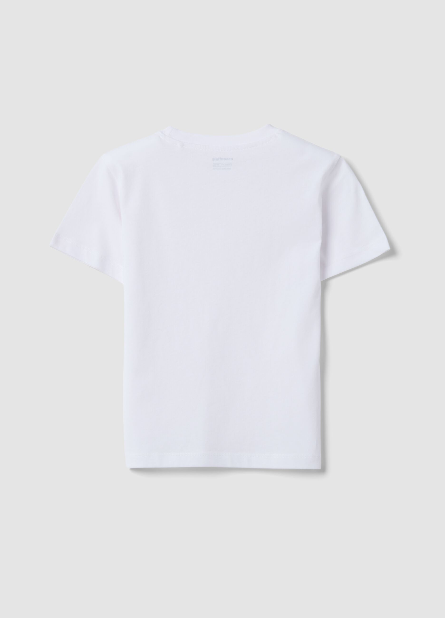 Boys&rsquo; white pure cotton T-shirt, regular fit