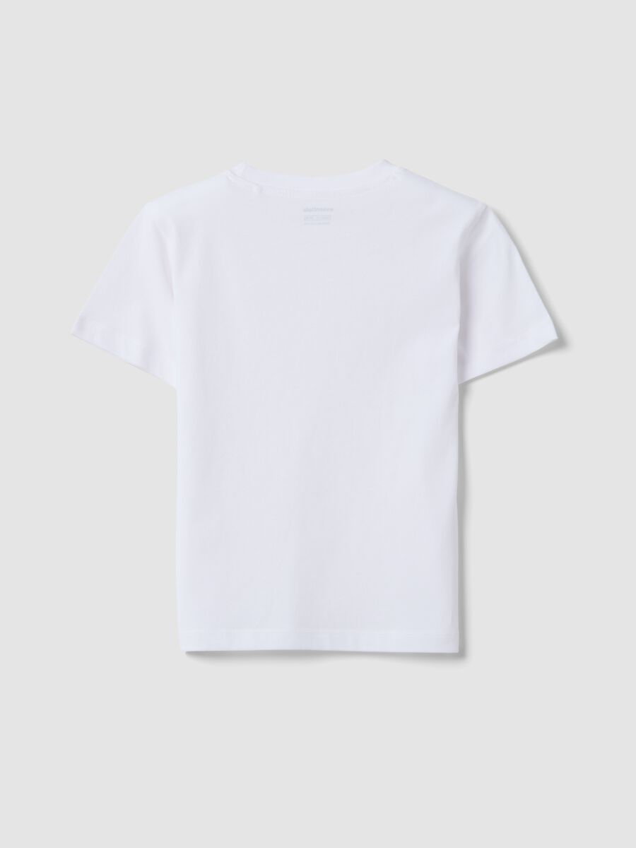 Boys&rsquo; white pure cotton T-shirt, regular fit_1