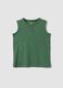 Green pure cotton vest top with buttons_0
