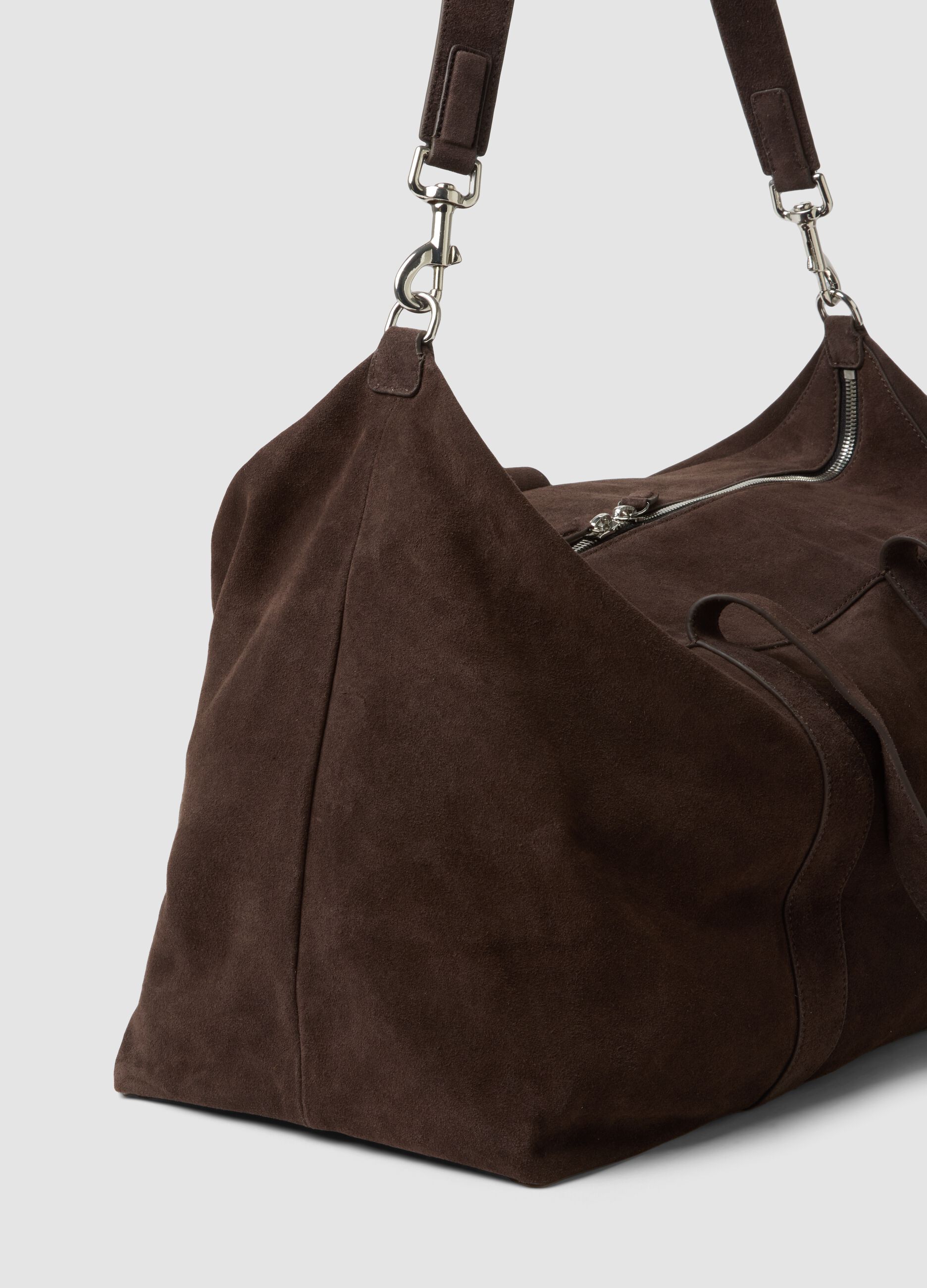 Borsa da viaggio marrone in vera pelle