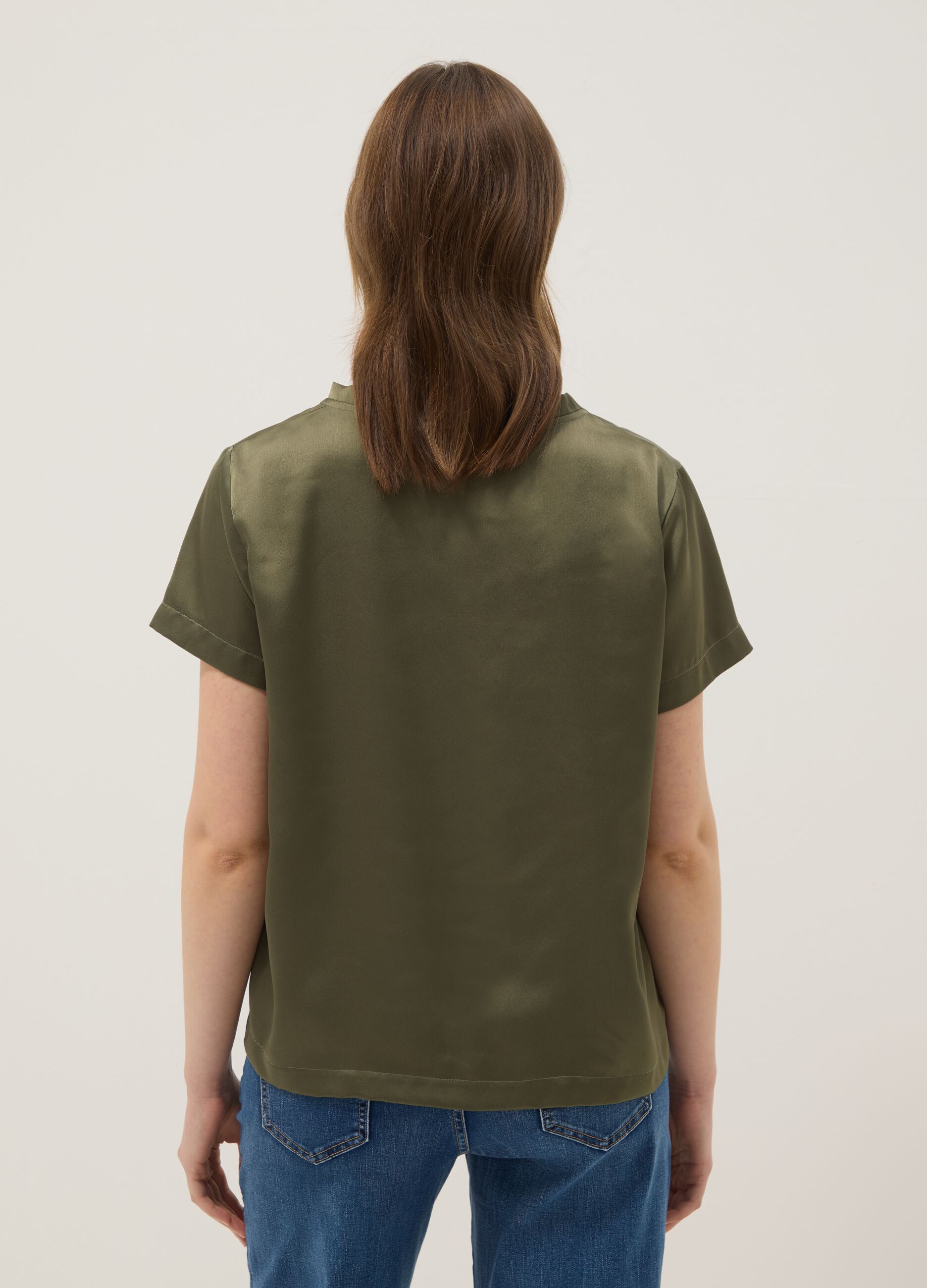 &Pi;&rho;ά&sigma;&iota;&nu;&omicron; T-shirt regular fit &mu;&epsilon; &sigma;&tau;&rho;&omicron;&gamma;&gamma;&upsilon;&lambda;ή &lambda;&alpha;&iota;&mu;ό&kappa;&omicron;&psi;&eta;
