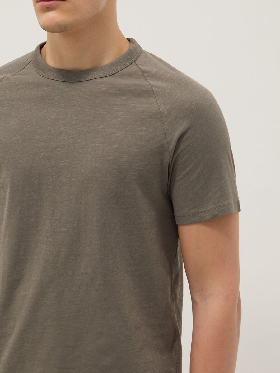 Regular fit green pure cotton T-shirt_3