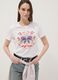 White pure cotton T-shirt with front print_0