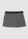Grey Regular Fit Mini Skirt with Belt_5