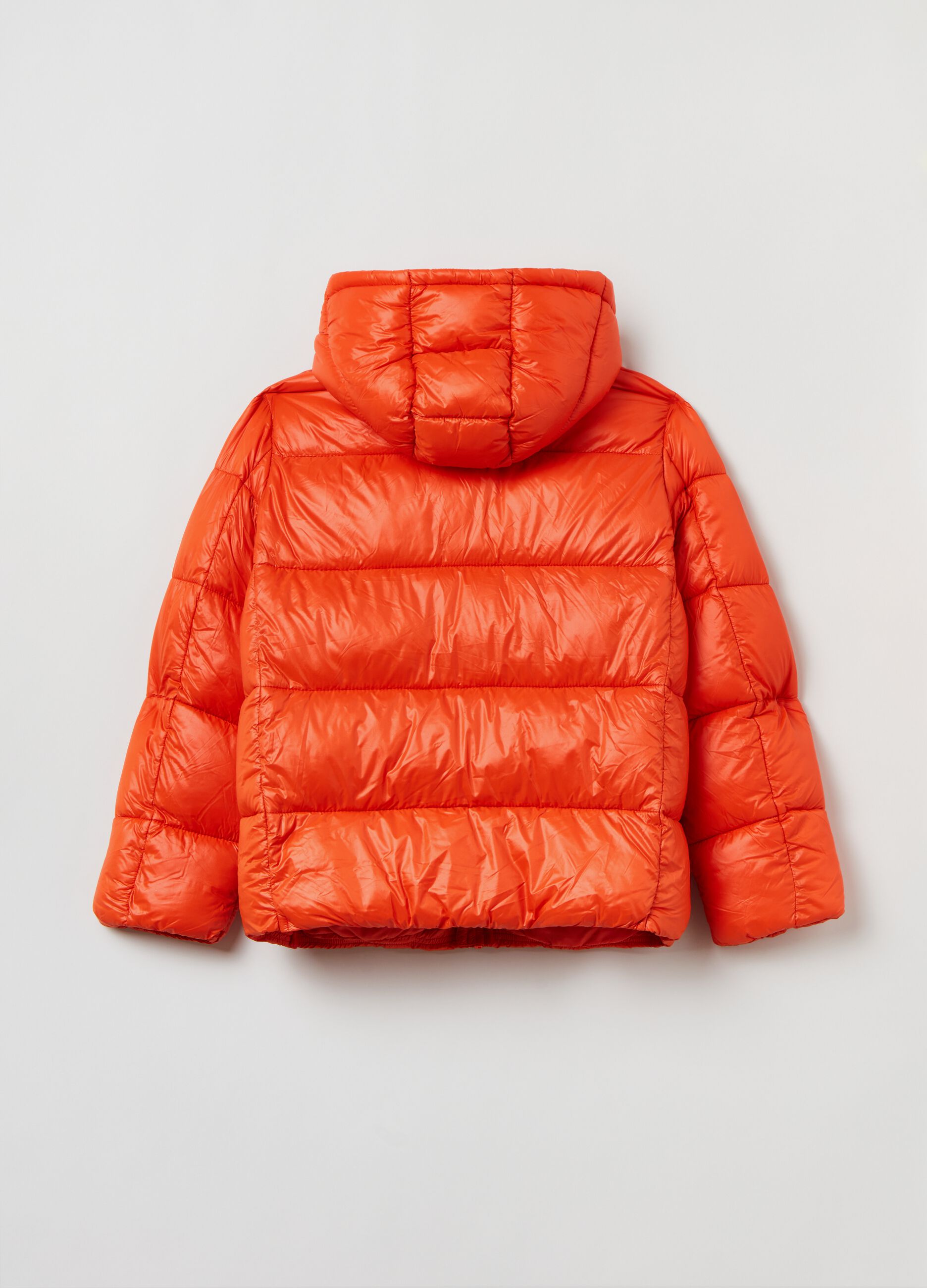 Quilted down jacket with hood_1