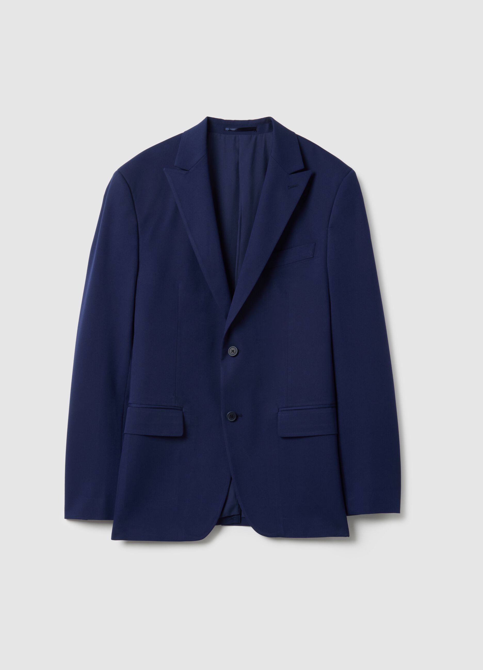 Blue Slim Fit Jacket with Notched Lapel